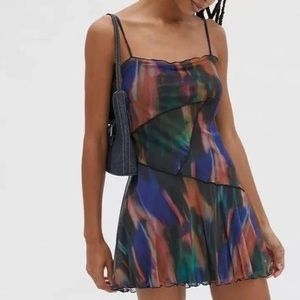 UO Moxie Mesh Mini Slip Dress